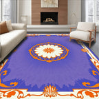 Ornate Floral Sunburst Purple Rug