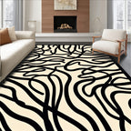 Organic Black Cream Flow Rug