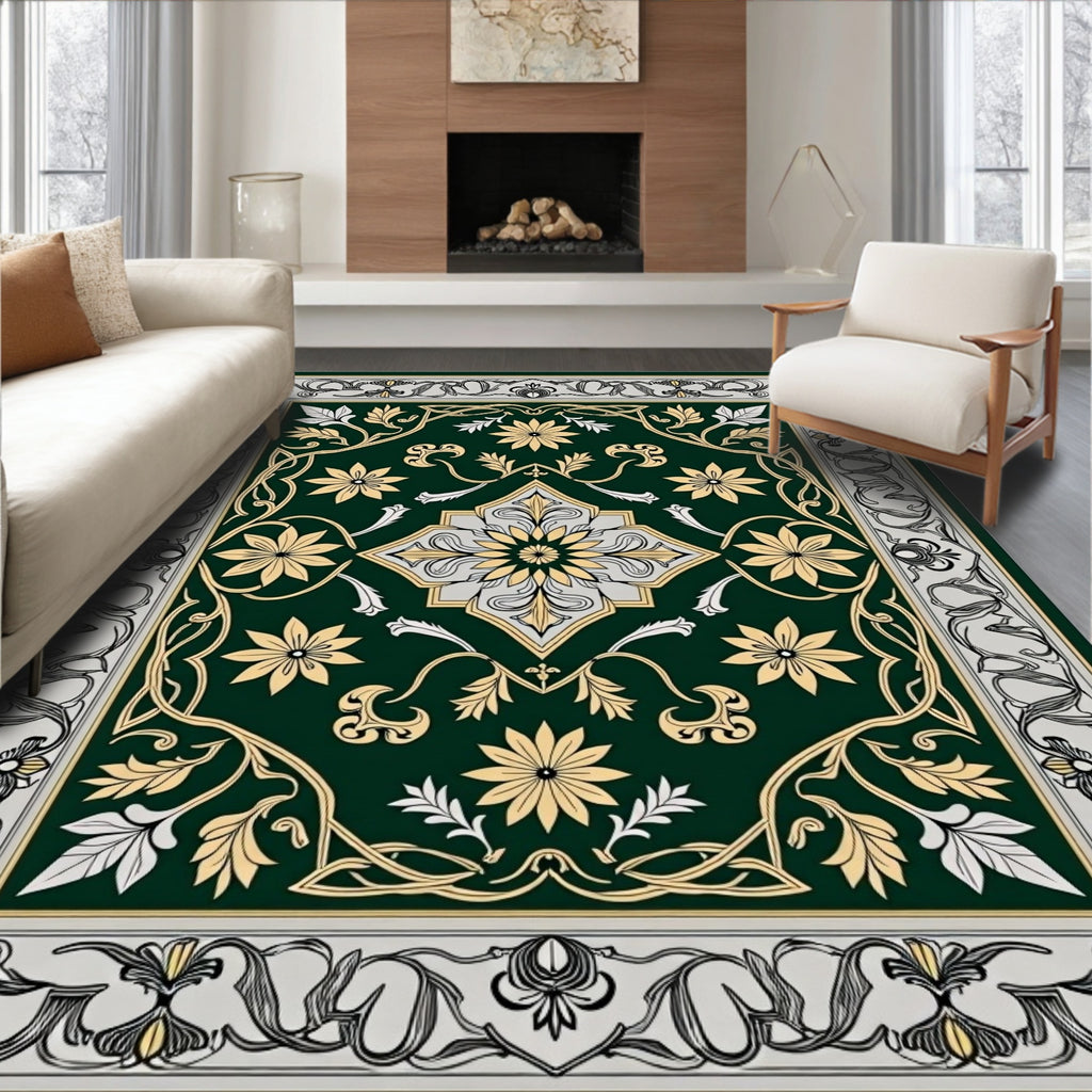 Antique Floral Vine Garden Rug