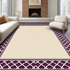 Dark Purple Geometric Pattern Frame Rug