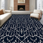Bold Geometric Art Deco Outline Design Rug