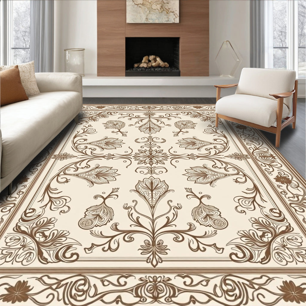 Classic Floral Scrollwork Motif Rug