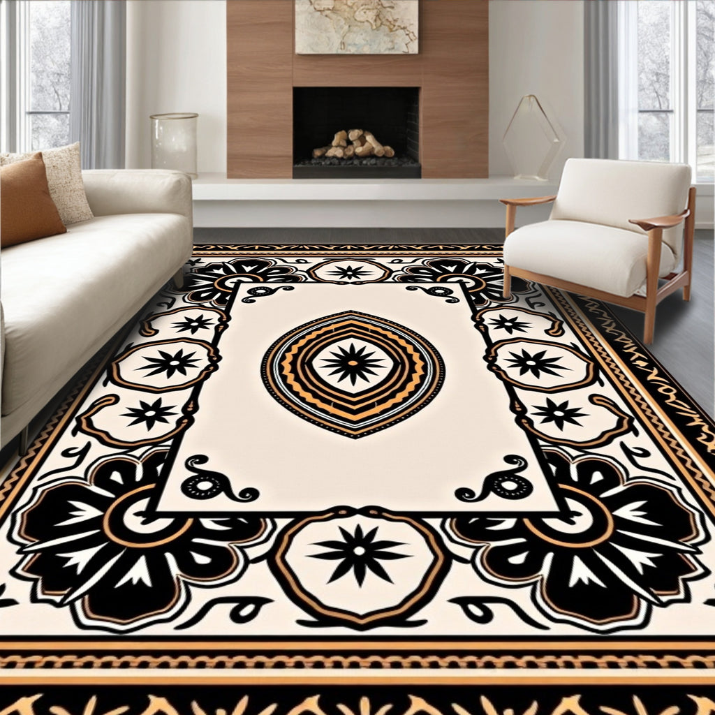 Bold Floral Eye Motif Rug