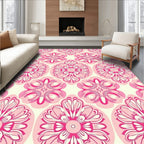 Pink Floral Medallion Pattern Rug