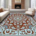 Intricate Floral Medallion Arabesque Pattern Rug