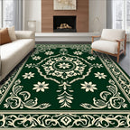 Elegant Floral Medallion Border Design Rug