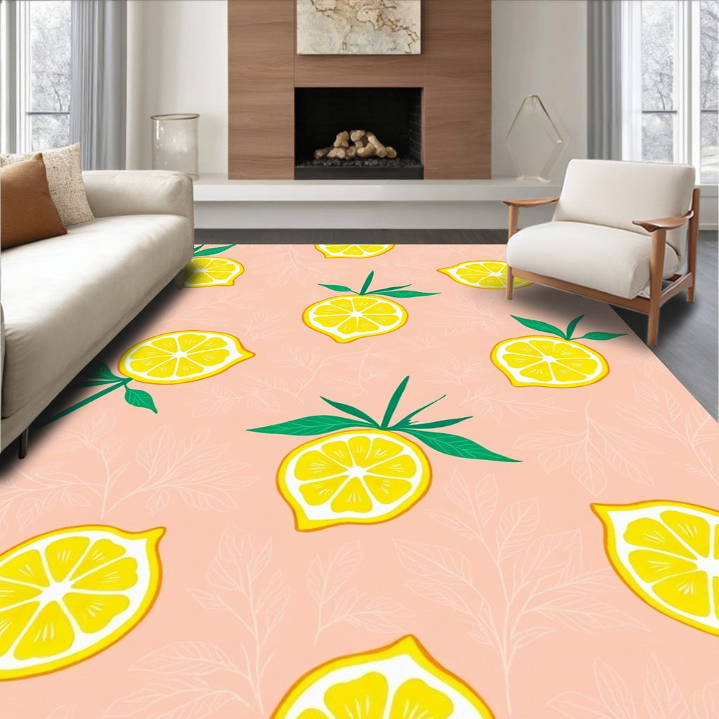 Citrus Fruit Leaf Pattern Rug