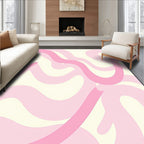 Soft Pink Wave Pattern Rug