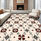 Brown Floral Lattice Pattern Rug