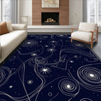 Abstract Swirls and Starry Night Pattern Rug