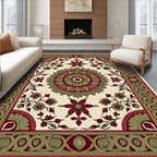Intricate Floral Medallion Print Rug
