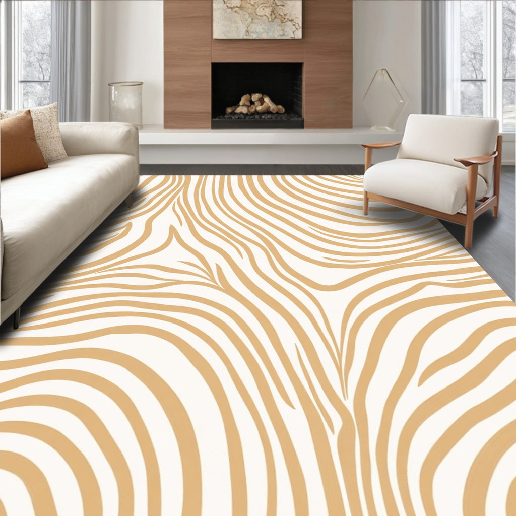 Abstract Wavy Stripe Pattern Design Rug