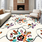 Whimsical Floral Vine Print Rug
