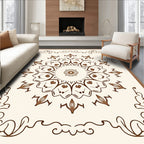 Elegant Floral Medallion Brown Design Rug