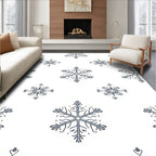 Cool Gray Snowflake Repeat Rug