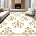 Gold Vintage Floral Flourish Pattern Rug