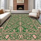 Art Nouveau Floral Geometric Pattern Rug