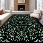 Abstract Swirling Light Green Pattern Rug