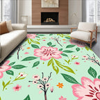 Pink Blossom Floral Pattern Rug