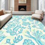 Oceanic Floral Sketch Pattern Rug