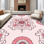 Pink Floral Mandala Pattern Rug