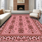 Retro Floral Scroll Pattern Rug