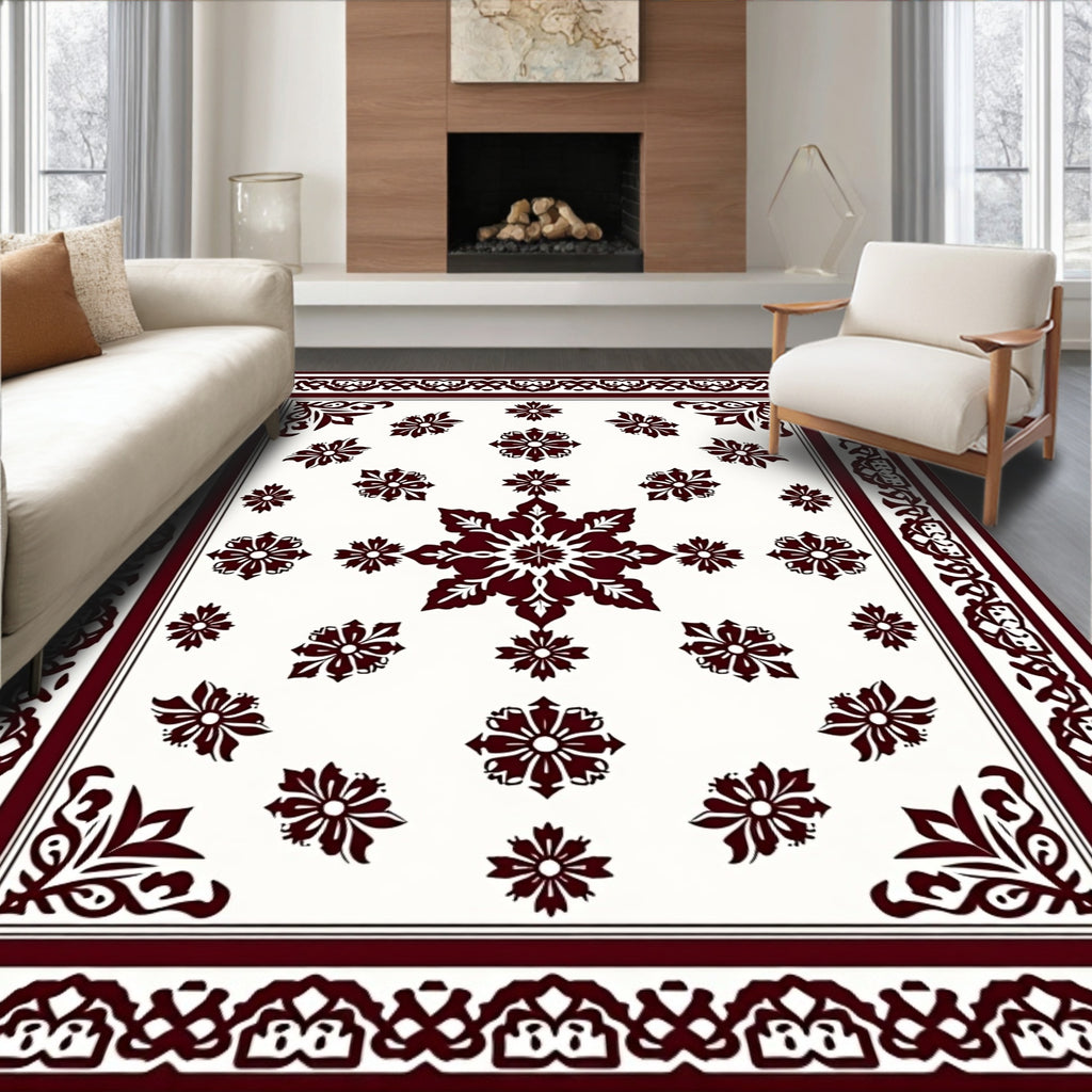Classic Floral Medallion Pattern Print Rug
