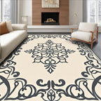Ornate Scrollwork Medallion Pattern Rug