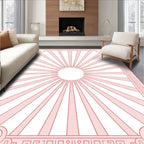 Art Deco Sunburst Geometric Frame Rug