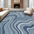Marble Swirl Blue Pattern Rug
