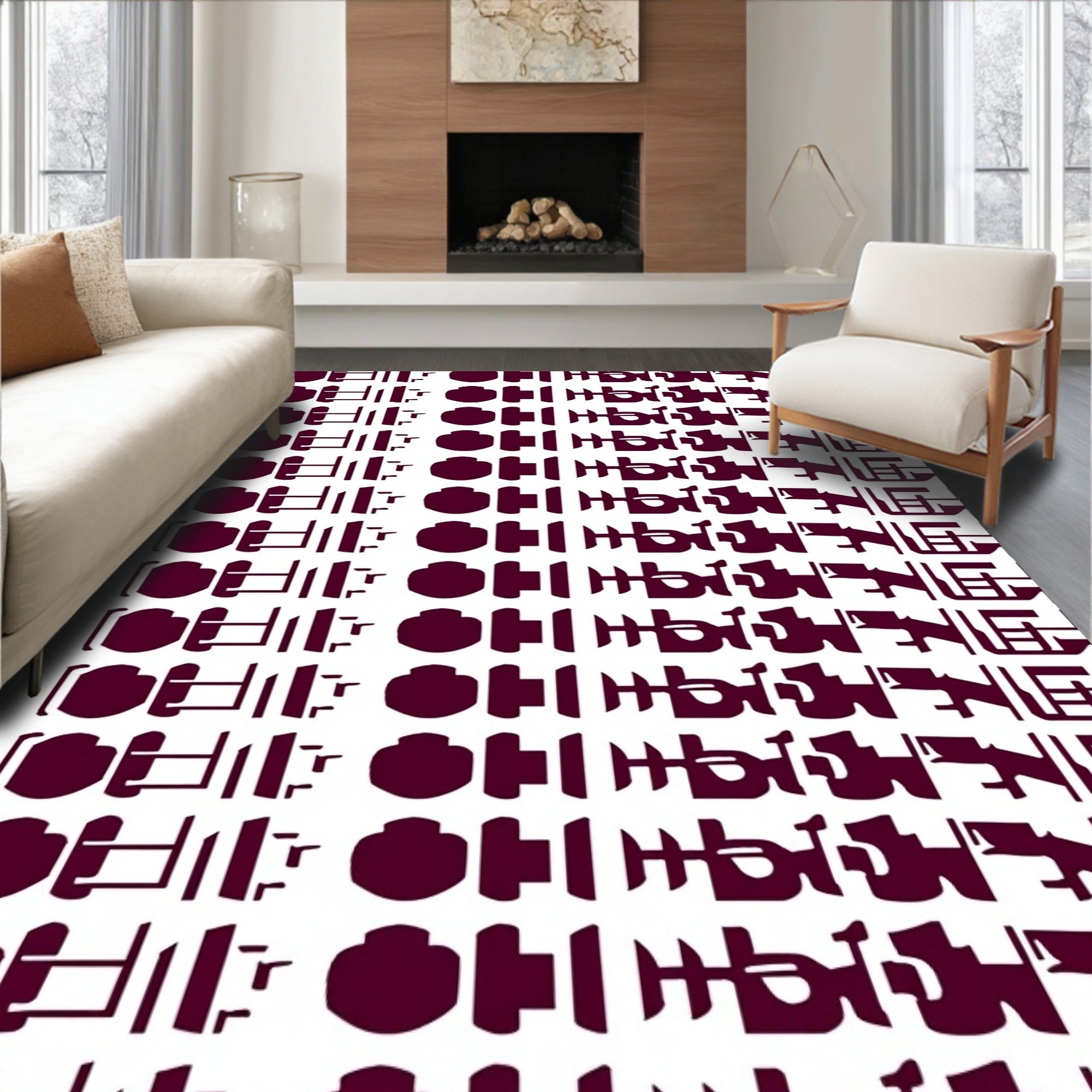 Modern Abstract Geometric Pattern Rug