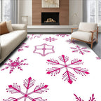 Deep Pink Snowflake Cluster Rug