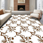 Brown Branch and Bud Pattern Rug
