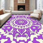 Floral Mandala Patterned Violet Rug