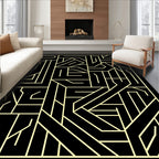 Abstract Geometric Maze Lines Rug