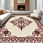 Ornate Deep Red Floral Medallion Rug