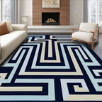 Geometric Maze Patterned Rug