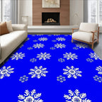 Cool Blue Snowflake Cluster Rug