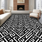 Abstract Geometric Interlocking Lines Design Rug