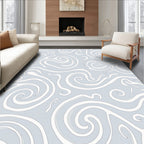 Abstract Swirls Light Blue Graphic Rug