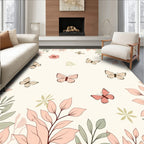 Delicate Butterflies And Floral Sprigs Rug