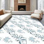Light Blue Winter Snowflake Cluster Rug