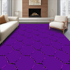 Aesthetic Purple Hexagonal Repeat Design Rug