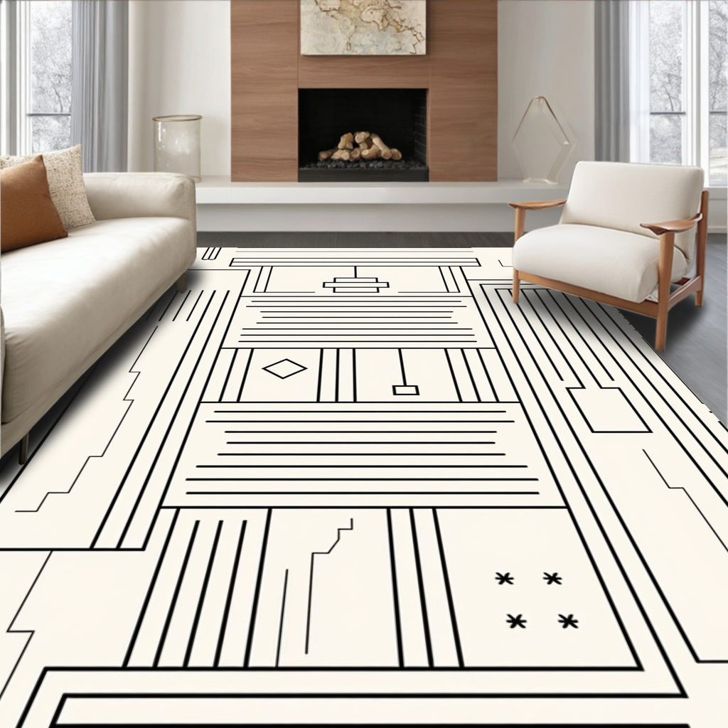 Art Deco Linear Geometric Pattern Rug