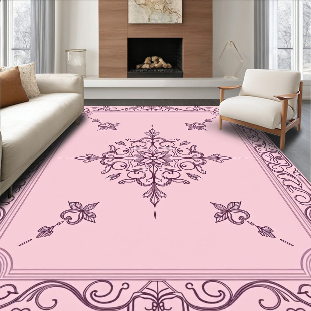 Ornate Floral Mandala Design Rug