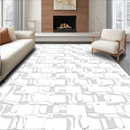 Abstract 3D Block Line Art Rug