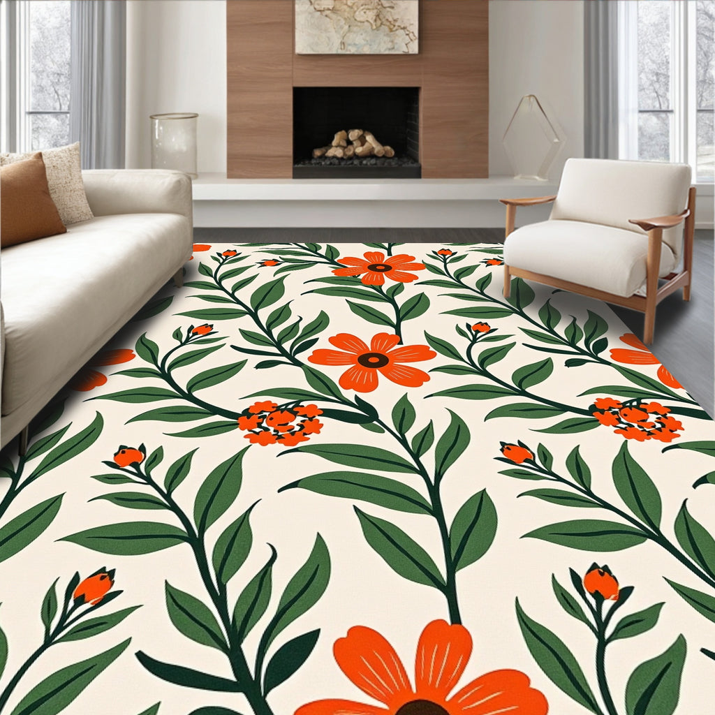 Vintage Orange Blossom Art Nouveau Rug