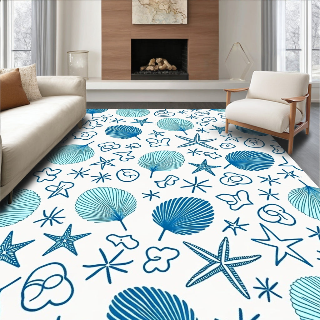 Coastal Collection Blue Marine Life Rug