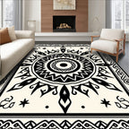 Bold Tribal Sun Mandala Design Rug