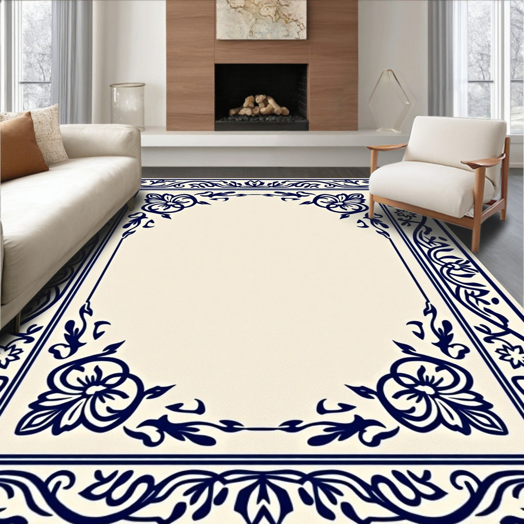 Classic Floral Border Design Rug